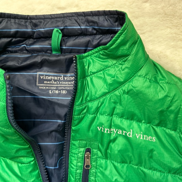Vineyard vines Lightweight Packable Puffer Vest size L 14-16 Green - Picture 2 of 3